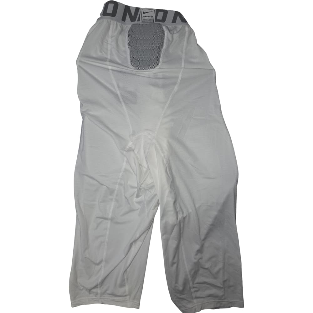 Playmaker Base: American Football Schutz Nike Pro Combat Hyperstrong Padded Compression Pants 5-Pocket Hose Weiß Produktbild 2